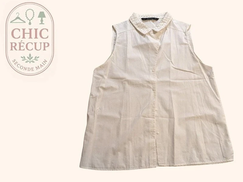 Kortmouw blouses Zara - L - Wit - Paval-35 – photo 2
